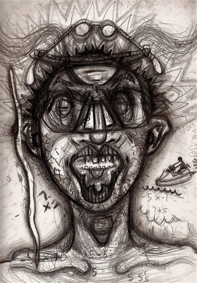 Illustration for article titled The self-portraits of an artist under the influence of meth, PCP, and other drugs